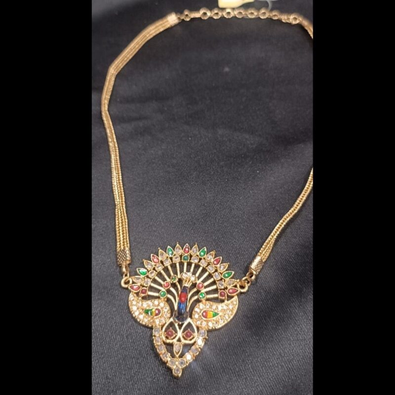 Elegant One Gram Gold-Plated Peacock Necklace - Image 6