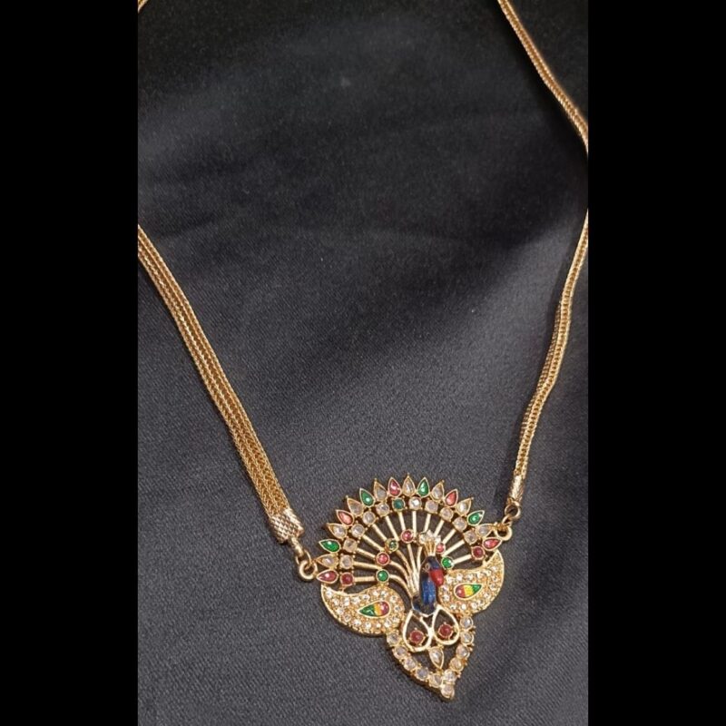 Elegant One Gram Gold-Plated Peacock Necklace - Image 5