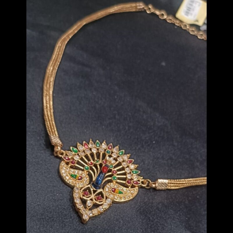 Elegant One Gram Gold-Plated Peacock Necklace - Image 4