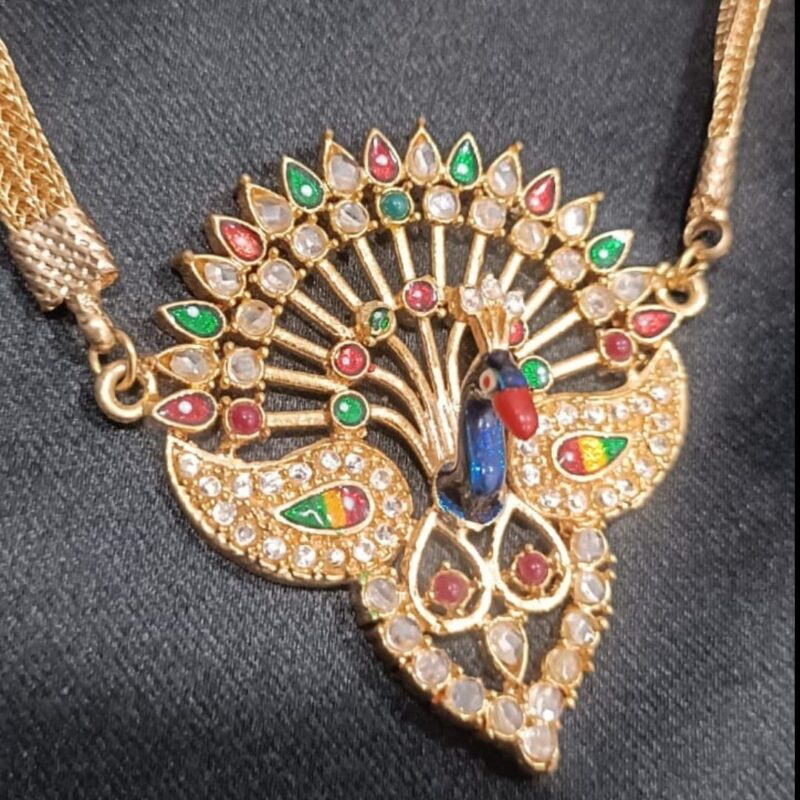 Elegant One Gram Gold-Plated Peacock Necklace - Image 3