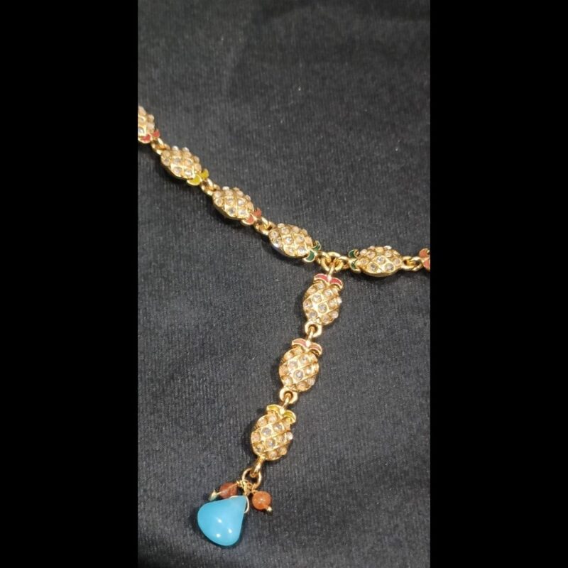 Elegant One Gram Gold-Plated Necklace with White Stones - Image 2