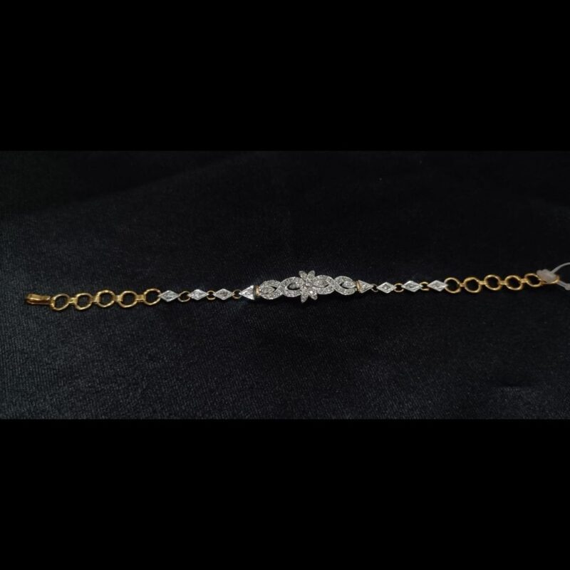 Elegant One Gram Gold-Plated Bracelet with White Stones - Image 4