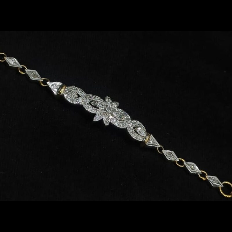 Elegant One Gram Gold-Plated Bracelet with White Stones - Image 2