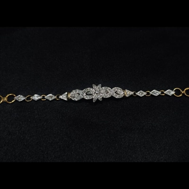 Elegant One Gram Gold-Plated Bracelet with White Stones