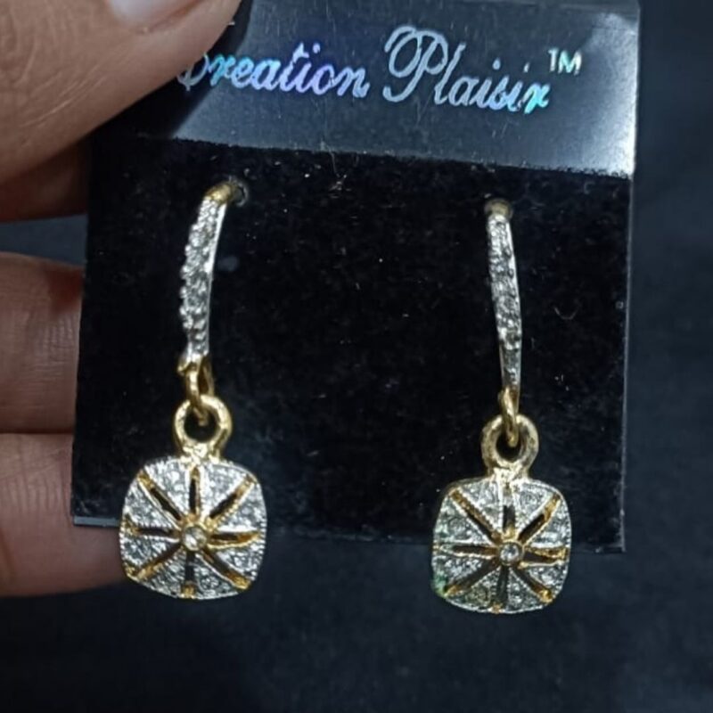 Elegant One Gram Gold-Plated White Stone Earrings​ - Image 4