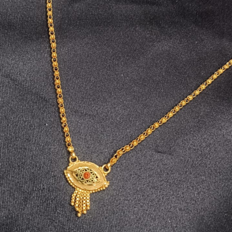 Elegant Floral Pendant Mangalsutra Necklace for Women – Gold/Silver Plated Trendy Jewelry with Intricate Design - Image 2