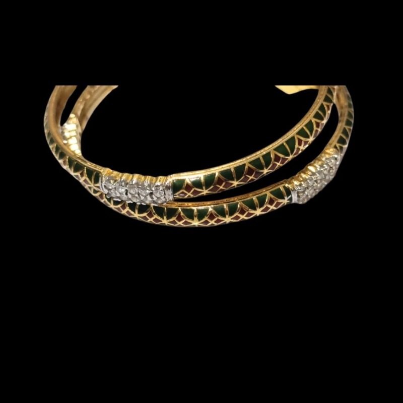 1 Gram Gold Plated Stone-Studded Bangles ✨ | Elegant & Stylish | Perfect for Parties & Weddings - Image 2