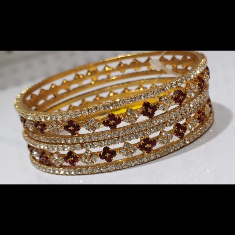 Adjustable Stone-Embellished Gold Bangles – Perfect for Gifting! - Image 4