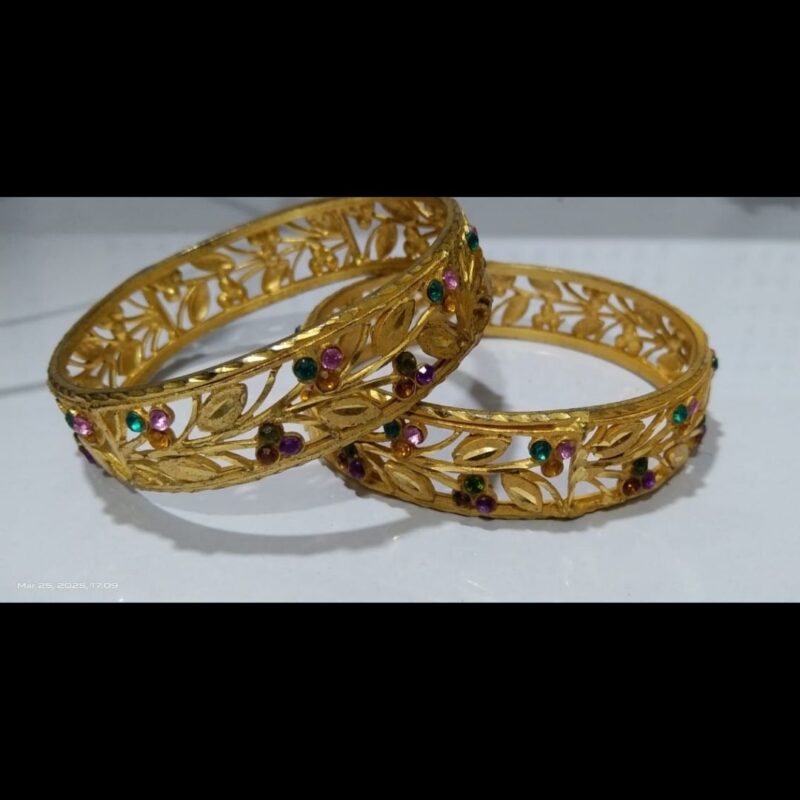 1 Gram Gold Plated Stone-Studded Bangles – Elegant & Stylish - Image 4