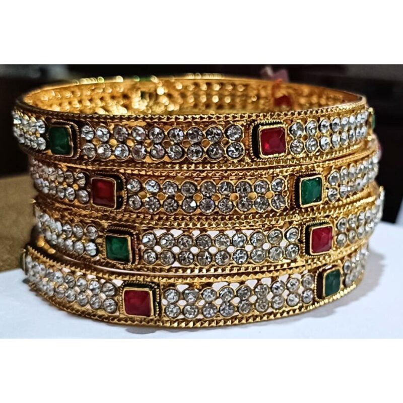 1 Gram Gold Plated Bangles for Women – Lightweight & Elegant Stackable Bracelets (Set of 3) - Image 4