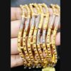 Trendy Gold Plated Bangles Set for Women – Elegant Stackable Bracelets with Gemstone & Engraved Designs