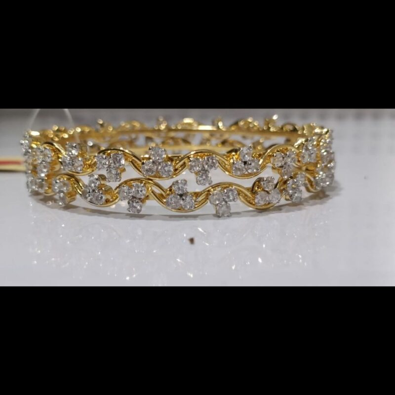 1 Gram Gold Plated Stone Bangles – Elegant & Glamorous Hand Jewelry - Image 5