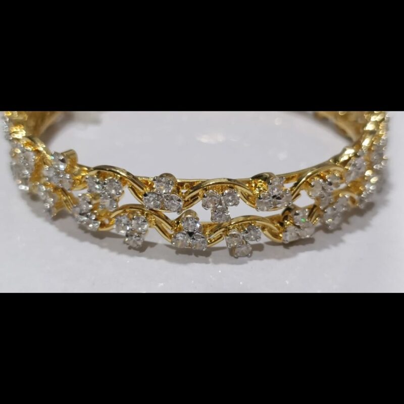 1 Gram Gold Plated Stone Bangles – Elegant & Glamorous Hand Jewelry - Image 3