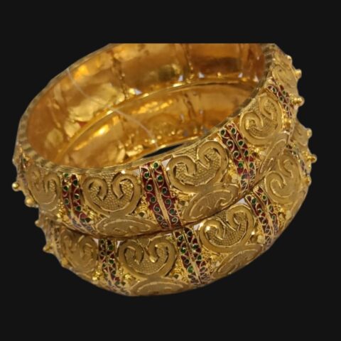1 Gram Gold Plated Simple Big Bangles – Elegant & Lightweight
