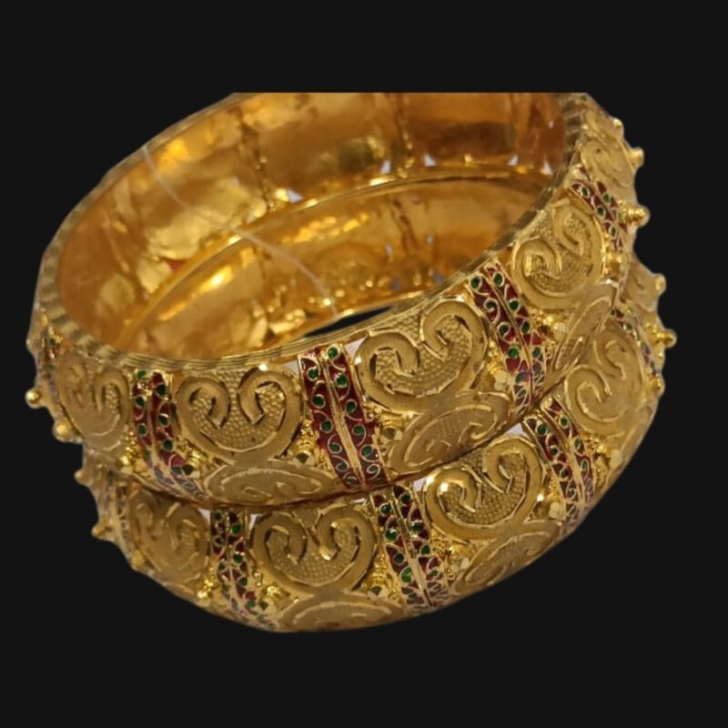 1 Gram Gold Plated Simple Big Bangles – Elegant & Lightweight
