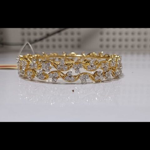 1 Gram Gold Plated Stone Bangles – Elegant & Glamorous Hand Jewelry