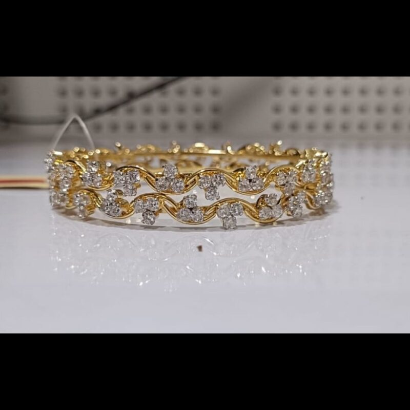 1 Gram Gold Plated Stone Bangles – Elegant & Glamorous Hand Jewelry