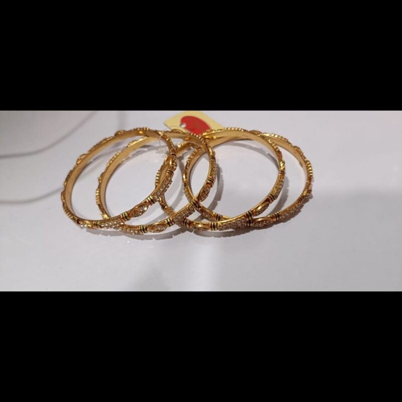 1 Gram Gold Plated Stone-Studded Bangles – Elegant & Stylish - Image 5