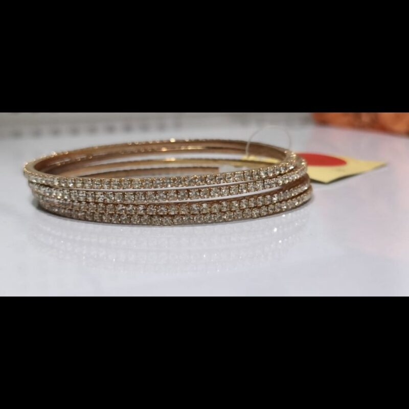 1 Gram Gold Plated Stone-Studded Bangles – Elegant & Stylish