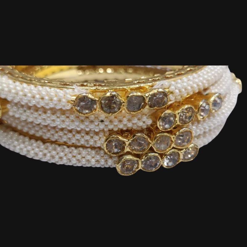 1 Gram Gold Plated Simple Stone Trendy Bangles – Elegant & Stylish Stackable Bracelets for Women - Image 4