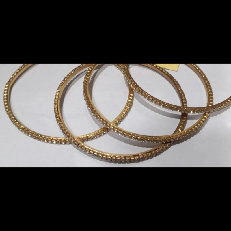 1 Gram Gold Plated Stone-Studded Bangles – Elegant & Stylish - Image 2