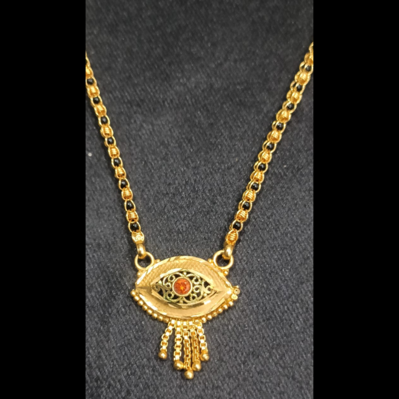 Elegant Floral Pendant Mangalsutra Necklace for Women – Gold/Silver Plated Trendy Jewelry with Intricate Design - Image 6