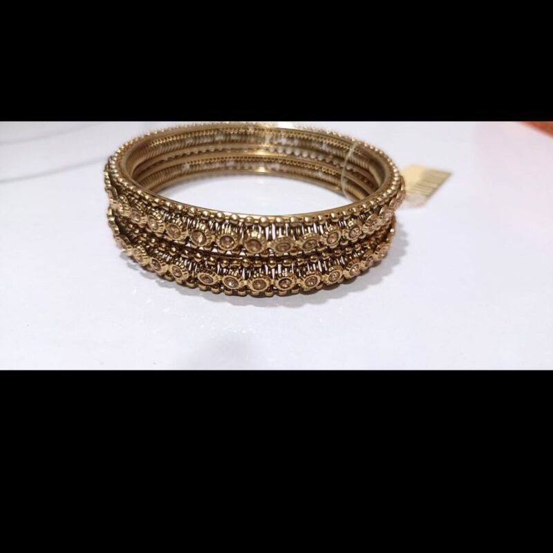 1 Gram Gold Plated Stone-Studded Bangles – Elegant & Affordable Luxury - Image 5