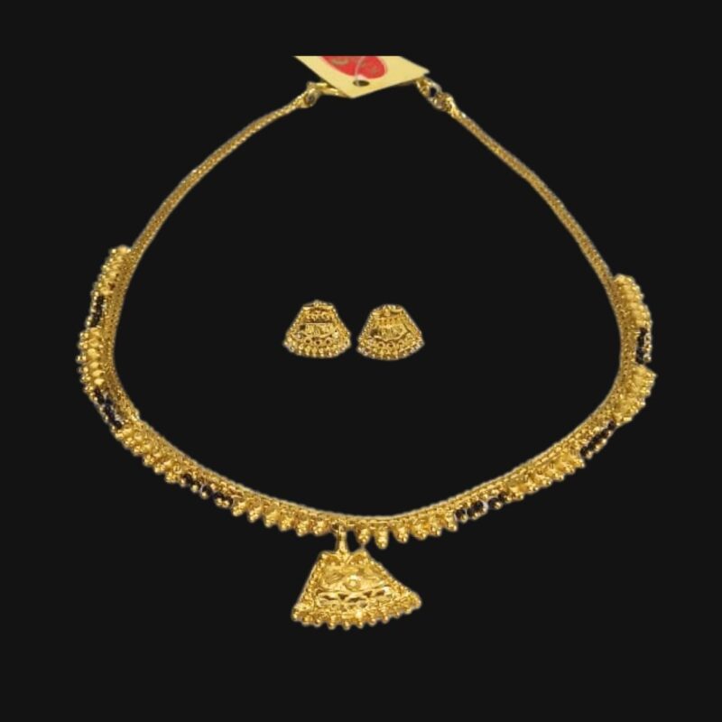 Minimalist Gold Necklace & Stud Earrings Set for Women – Delicate Everyday Jewelry