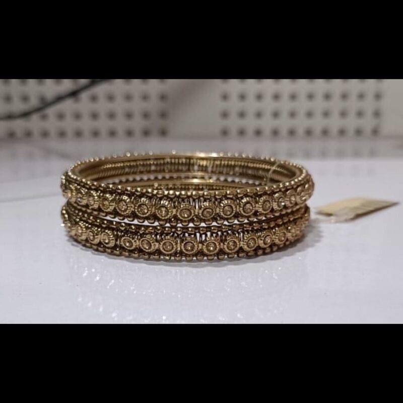 1 Gram Gold Plated Stone-Studded Bangles – Elegant & Affordable Luxury - Image 4