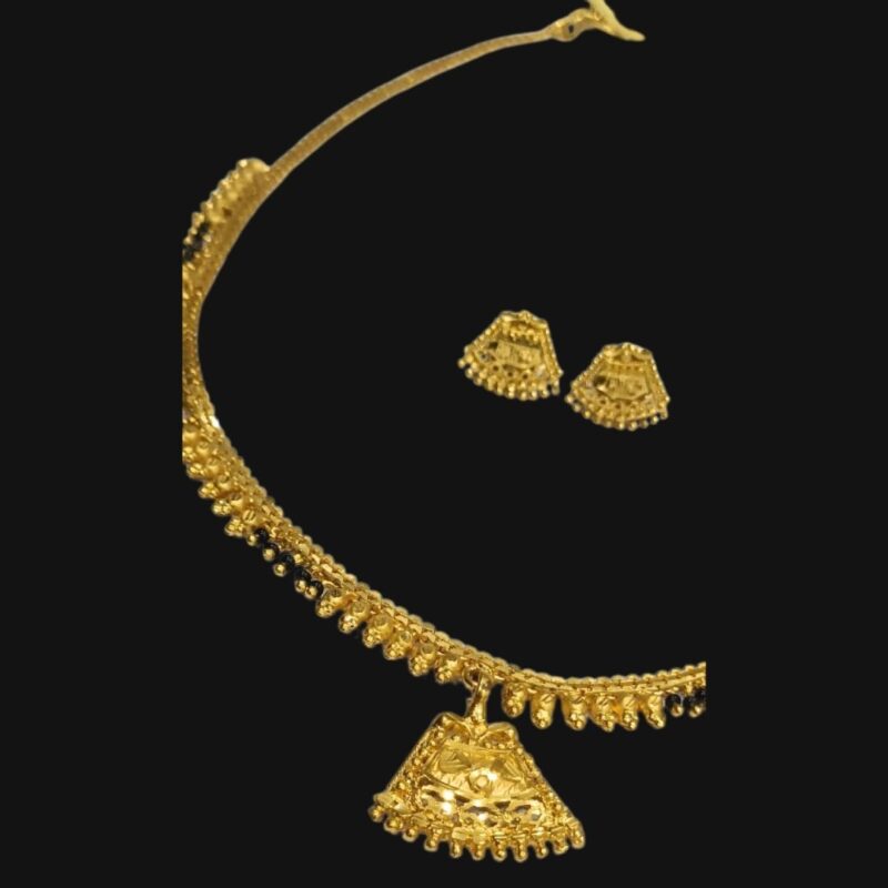 Minimalist Gold Necklace & Stud Earrings Set for Women – Delicate Everyday Jewelry - Image 2