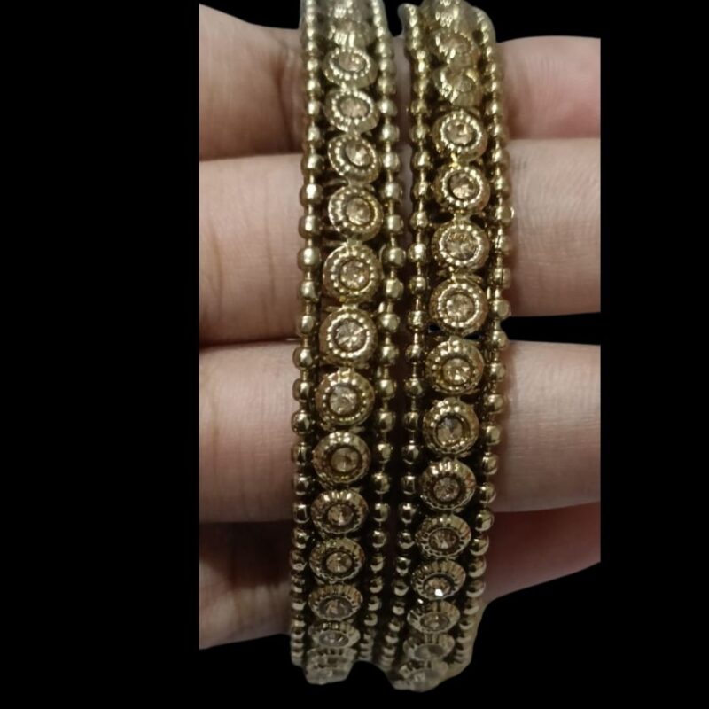 1 Gram Gold Plated Stone-Studded Bangles – Elegant & Affordable Luxury - Image 2