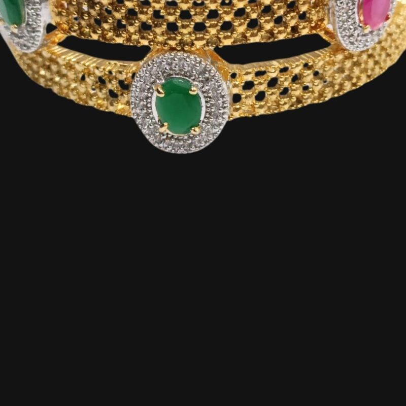 1 Gram Gold Plated Trendy Stone Bangles – Elegant & Stylish Stackable Wear - Image 3
