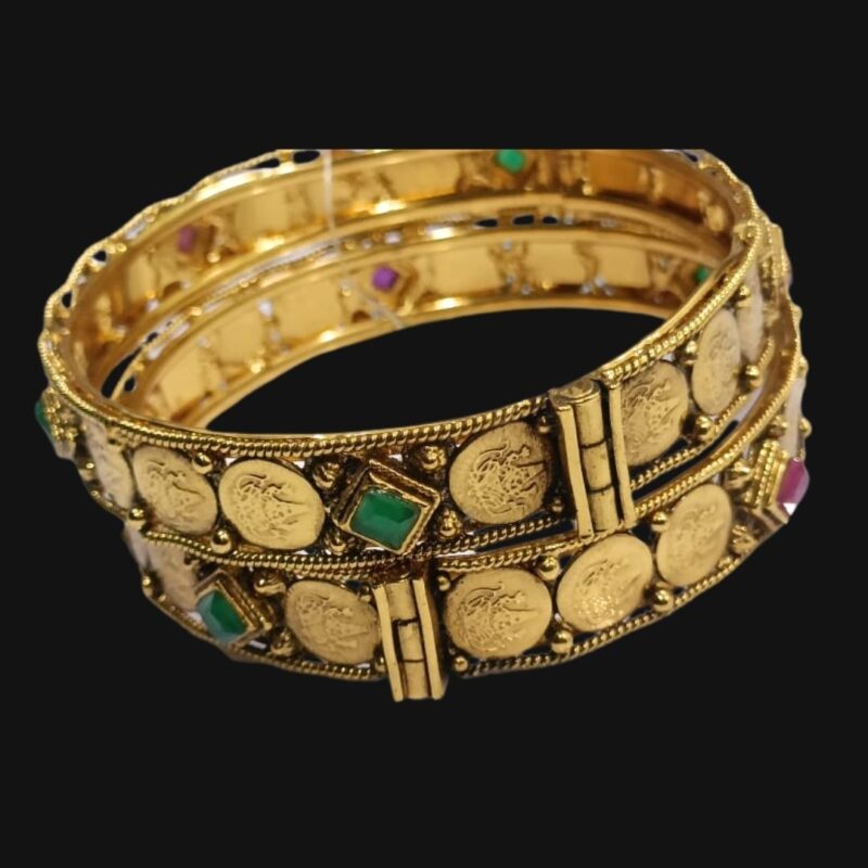 1 Gram Gold Plated Trendy Stone Bangles – Elegant & Stylish Stackable Bracelets for Women - Image 5