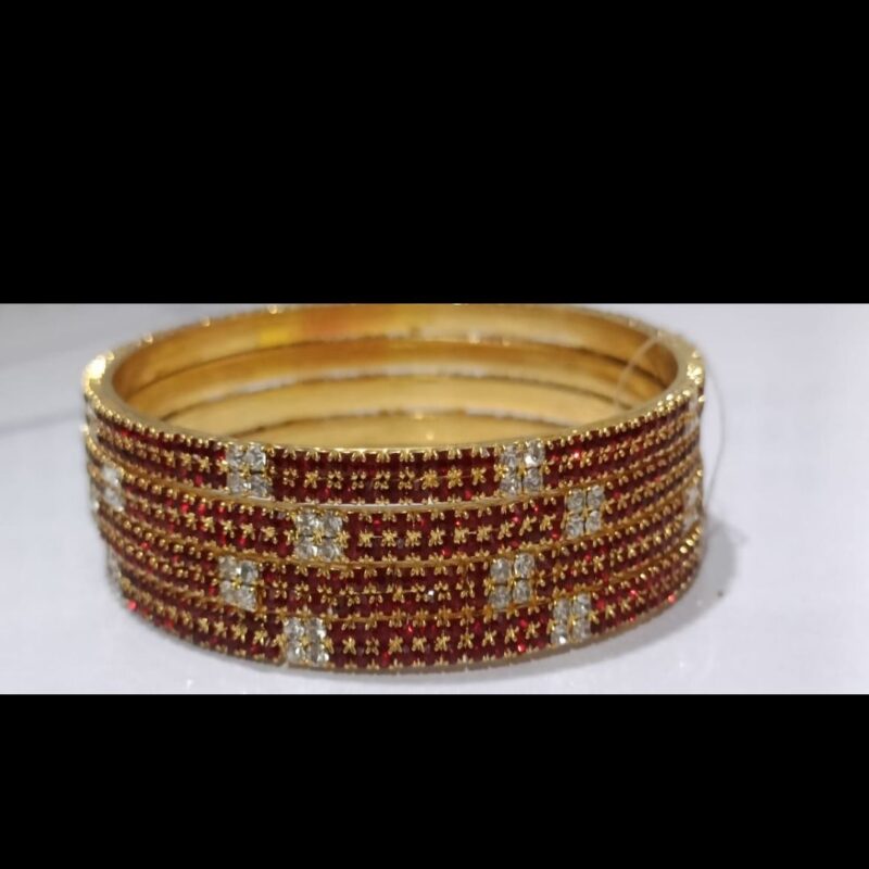 ✨ 1 Gram Gold Plated Stone-Studded Bangles ✨ | Elegant & Stylish | Perfect for Parties & Weddings