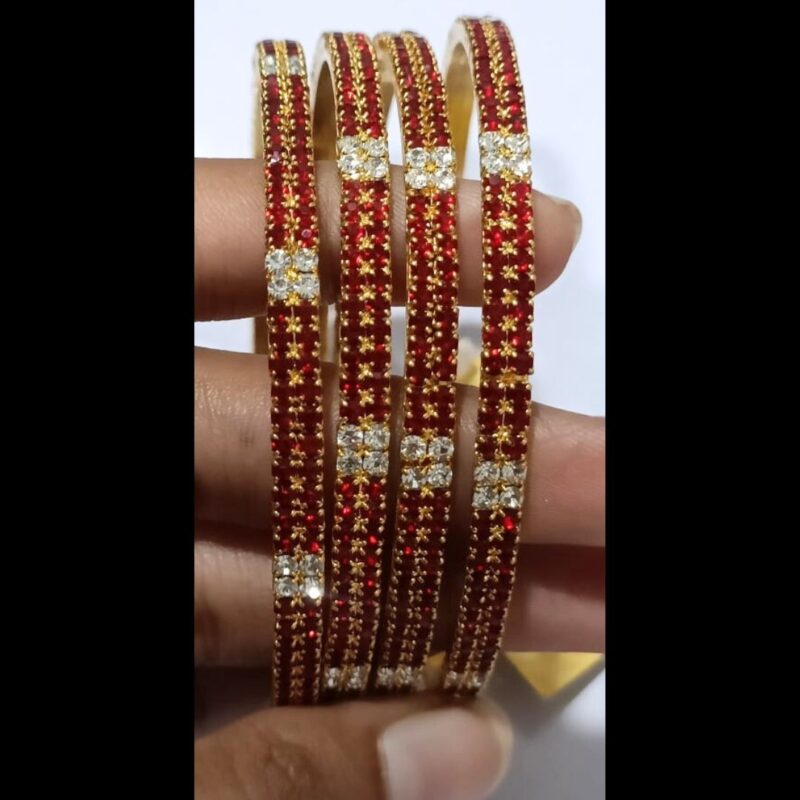 ✨ 1 Gram Gold Plated Stone-Studded Bangles ✨ | Elegant & Stylish | Perfect for Parties & Weddings - Image 5