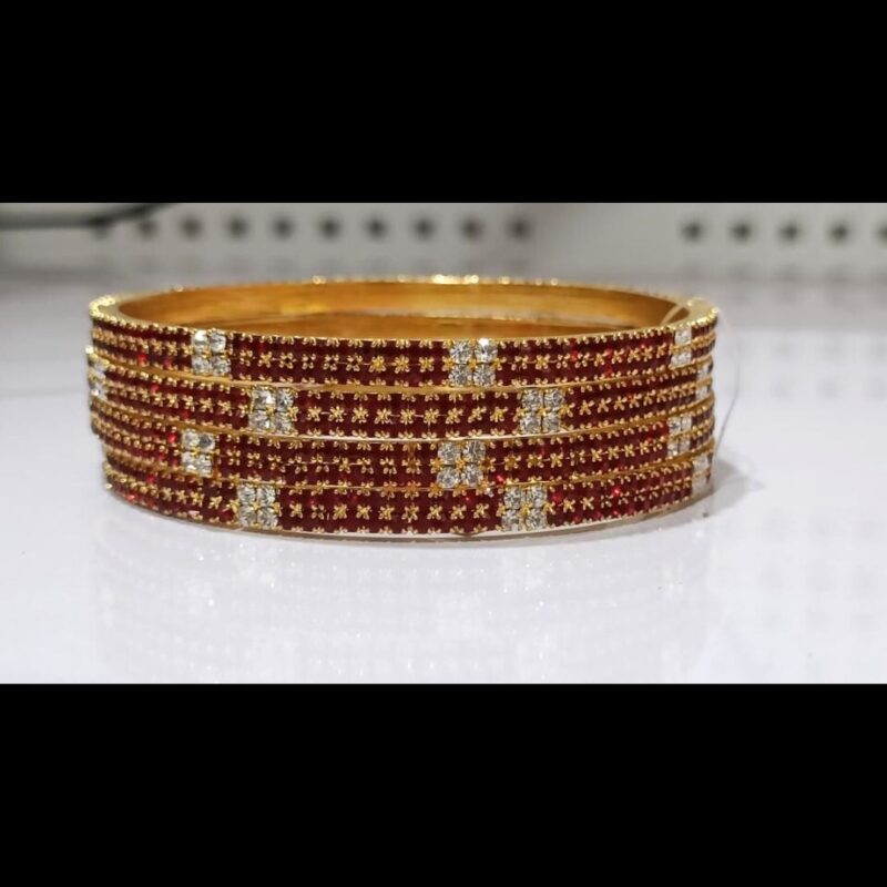 ✨ 1 Gram Gold Plated Stone-Studded Bangles ✨ | Elegant & Stylish | Perfect for Parties & Weddings - Image 4