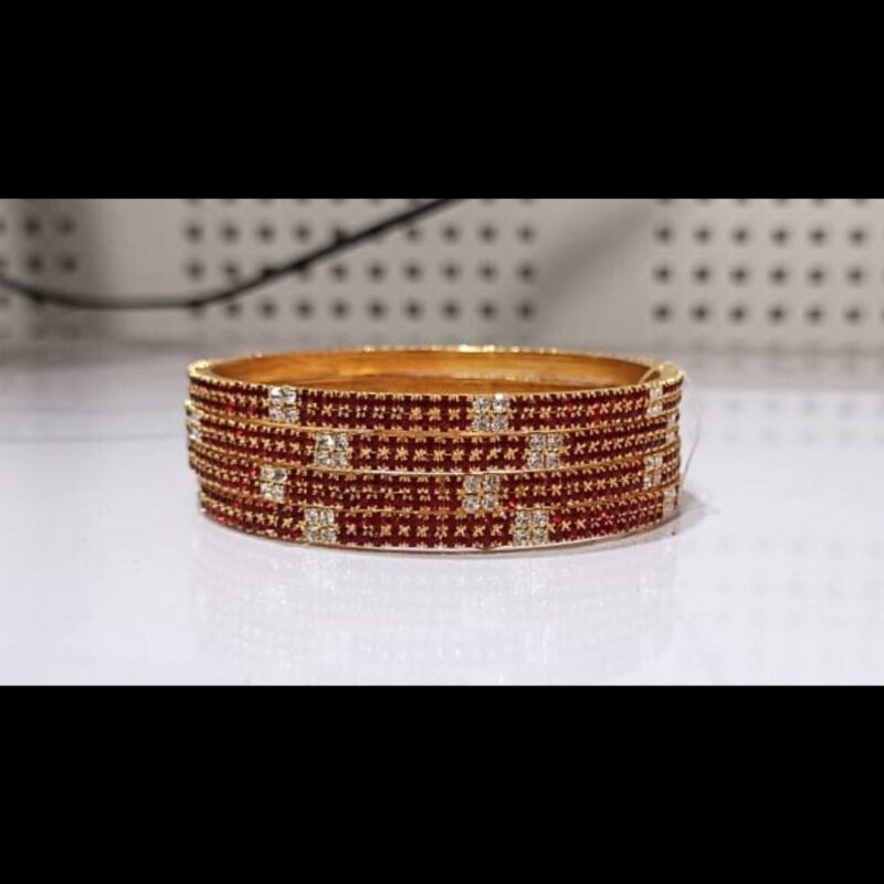 ✨ 1 Gram Gold Plated Stone-Studded Bangles ✨ | Elegant & Stylish | Perfect for Parties & Weddings - Image 3