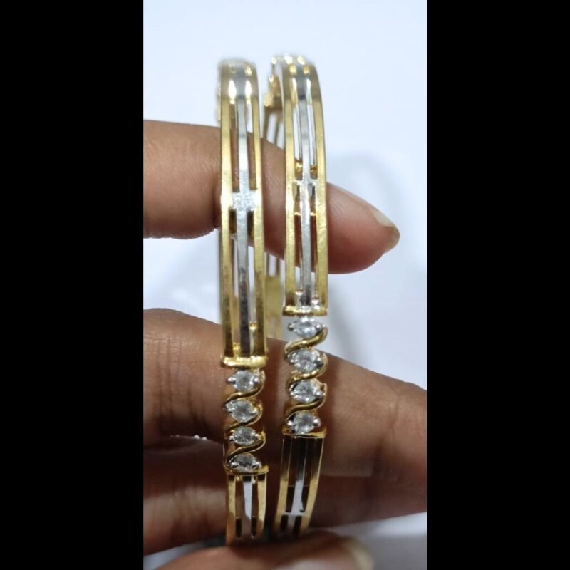✨ 1 Gram Gold Plated Stone-Studded Bangles ✨ – Elegant, Lightweight & Stylish for Everyday Glam - Image 4