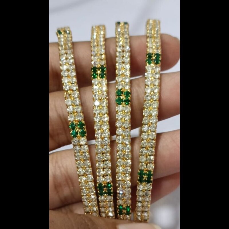 1 Gram Gold Plated Stone-Studded Bangles – Elegant & Glamorous