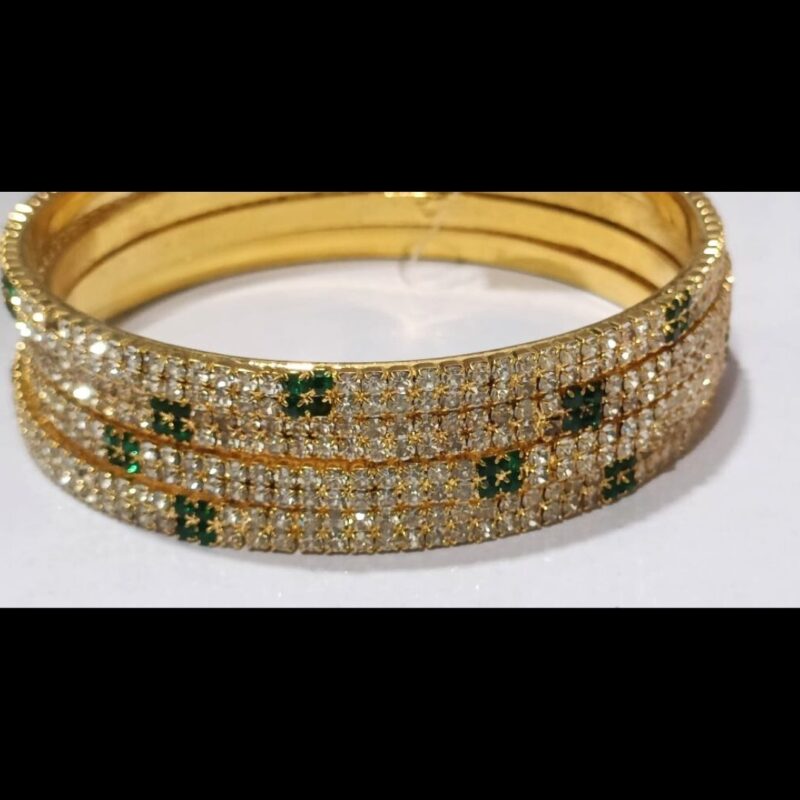 1 Gram Gold Plated Stone-Studded Bangles – Elegant & Glamorous - Image 3