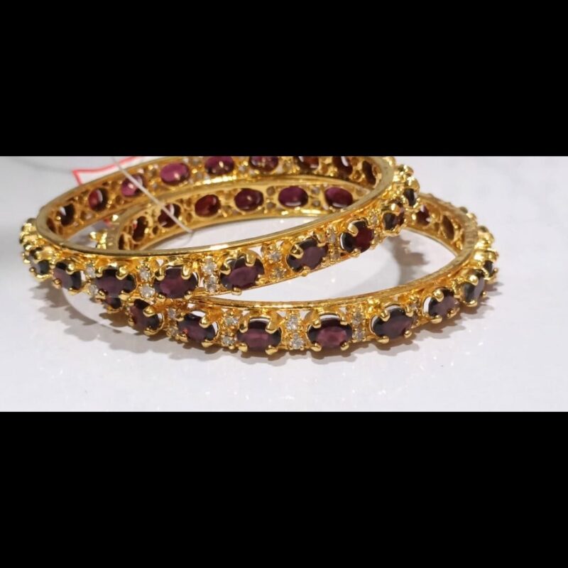 1 Gram Gold Plated Stone-Studded Bangles – Elegant & Glamorous - Image 5