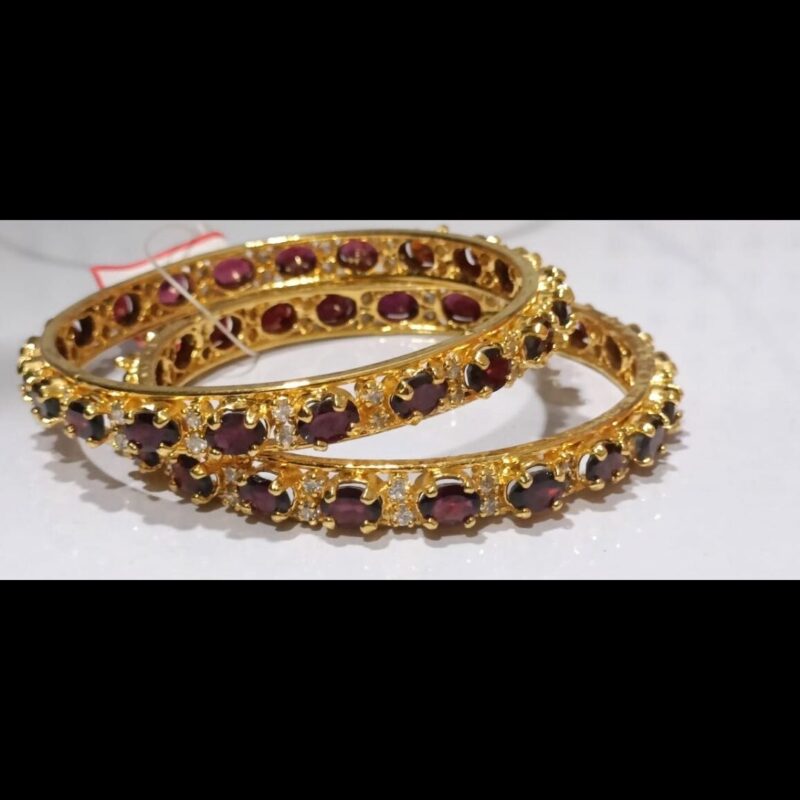 1 Gram Gold Plated Stone-Studded Bangles – Elegant & Glamorous - Image 4