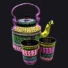 Matching Elegance: Hand-Painted Kettle & Teapot Set – Art for Your Tea Time