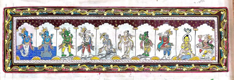 Divine Incarnations: The Dashavatara of Vishnu in Pattachitra - Image 2