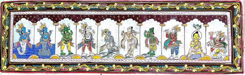 Divine Incarnations: The Dashavatara of Vishnu in Pattachitra - Image 3