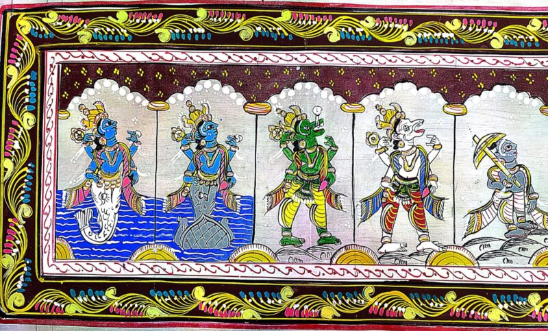 Divine Incarnations: The Dashavatara of Vishnu in Pattachitra - Image 4