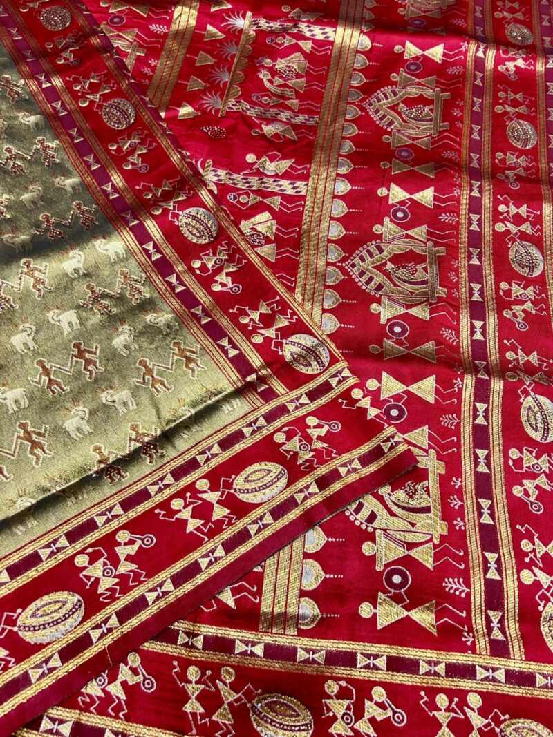 Timeless Radiance – Bangalore Tissue Silk Saree with Contrast Blouse Piece - Image 2
