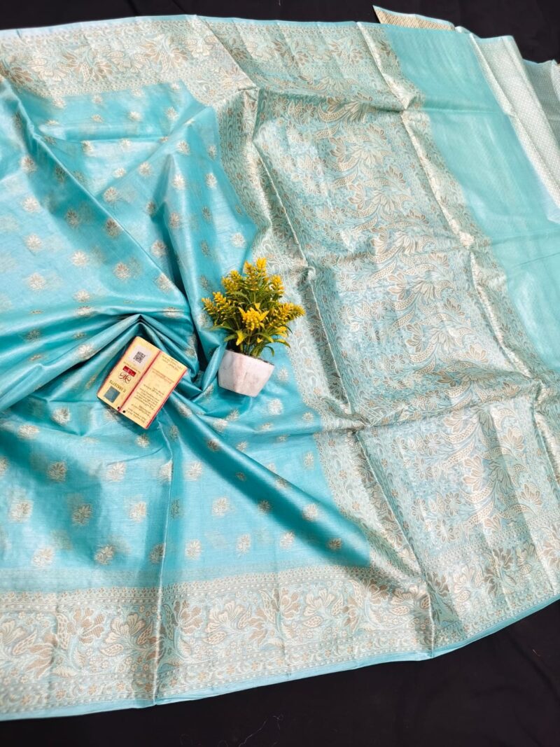 Royal Weave – 100% Pure Tussar Silk Saree with Alfi Buti and Designer Blouse
