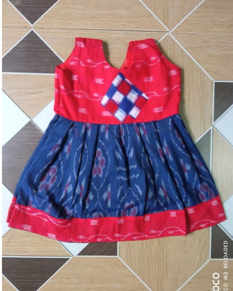 Adorable Sambalpuri Printed Kids Frock – Traditional & Stylish