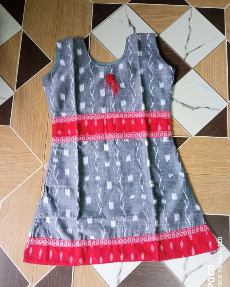 Adorable Sambalpuri Printed Kids Frock – Traditional Elegance for Little Ones